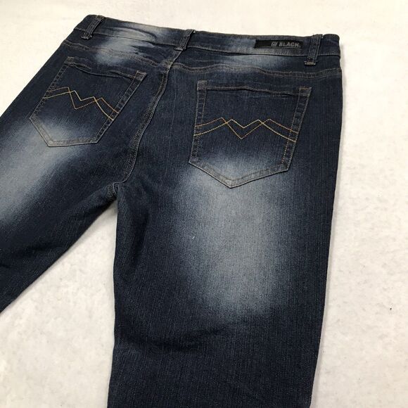 BUCKLE BLACK Moto Jean Men 34x34 (36x35 actual) Skinny Flex Stretch Denim Dark - Picture 8 of 16